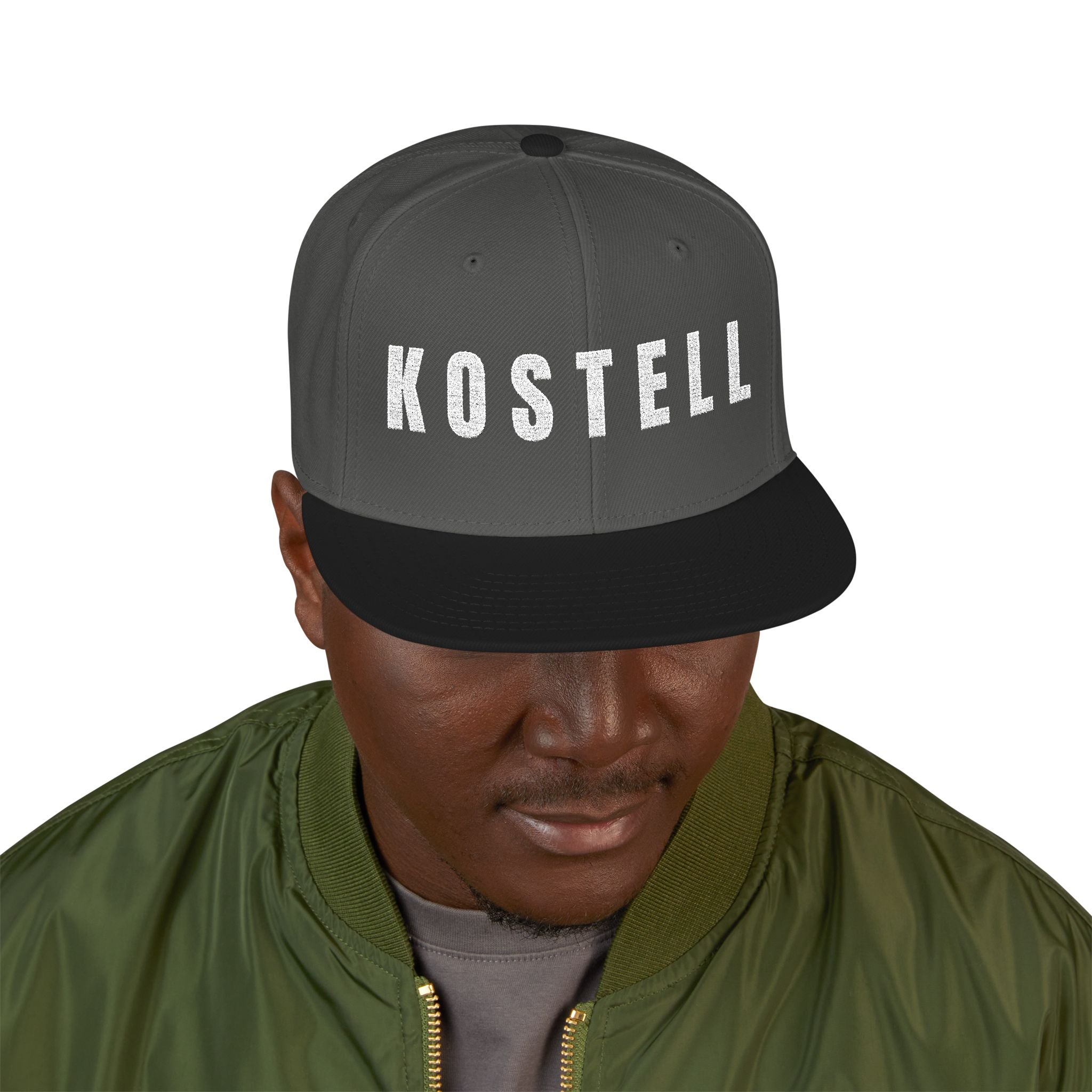 STELL embroidered Snapback | Distressed Lettering, Two-Tone Flat Brim